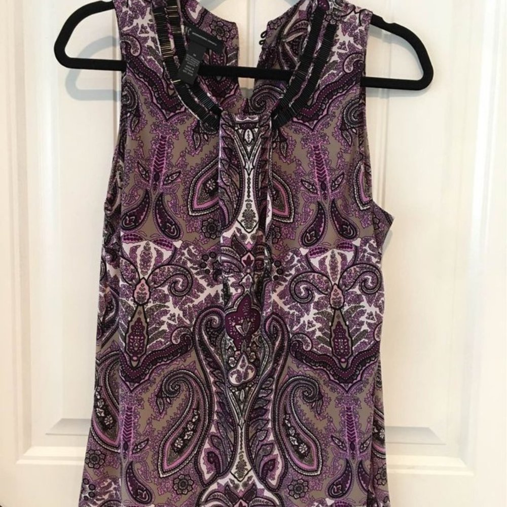INC Women's Top with Jeweled Neckline / Size M